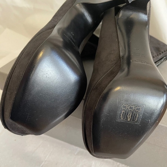 Brand New! YSL Yves Saint Laurent Gray Suede Tribute Boots 39 - Picture 5 of 9